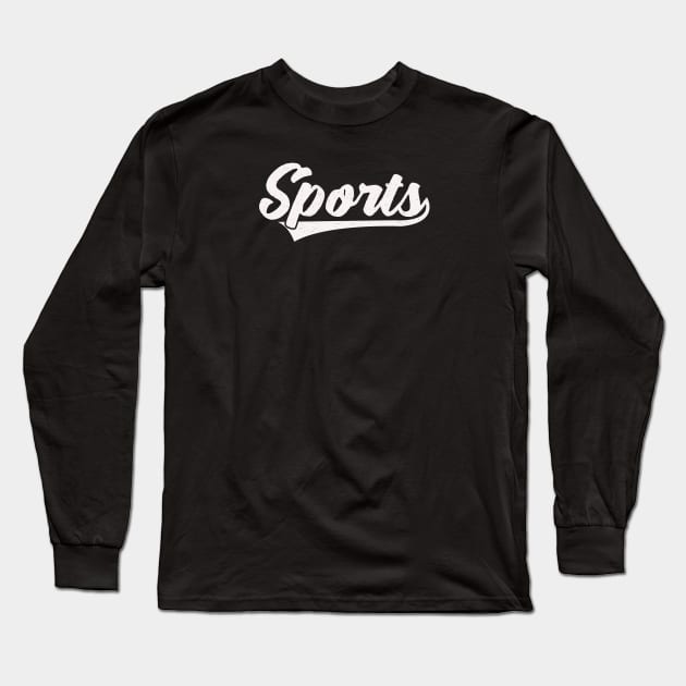 sports script typography white Long Sleeve T-Shirt by teemarket